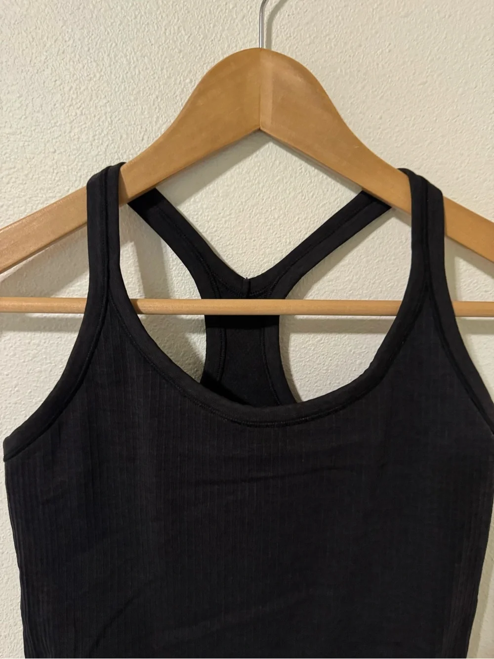 Lululemon Ebb To Street Tank Heathered Black Ribbed Shelf Bra Workout Gym-6